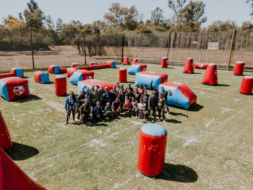 paintball team exercise